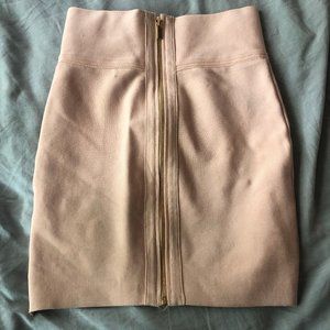 Ten By Babaton Soft Blush Zipper Skirt
